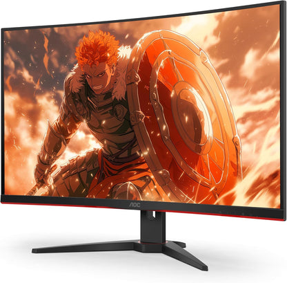 C32G2 32" Curved Frameless Gaming Monitor FHD, 1500R Curved VA, 1Ms, 165Hz, Freesync, Height Adjustable, 3-Year Zero Dead Pixel Policy, Black