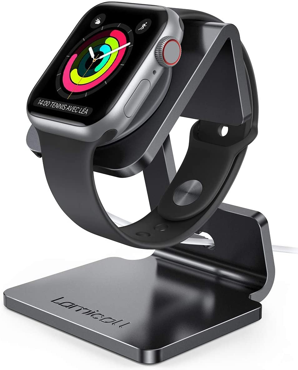 Stand for Apple Watch, Charging Stand - Desk Watch Stand Holder Charging Dock Station Compatible with Apple Watch Series SE Ultra/Series 8/7/6/5/4/3/2/1, 49Mm/45Mm/44Mm/42Mm/41Mm/ 38Mm, Black