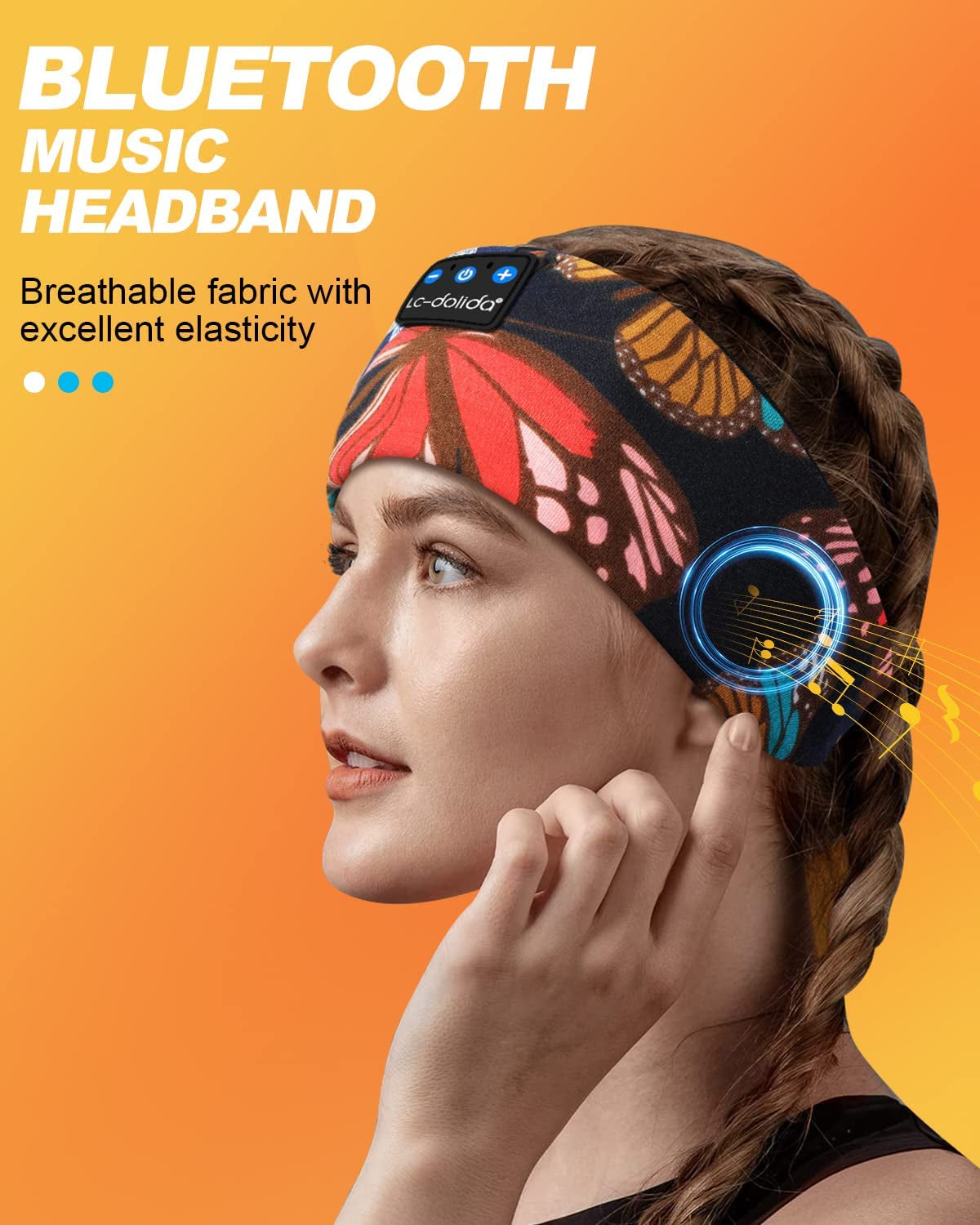 Sleep Mask with Bluetooth Headphones, Floral Sleep Headphones Bluetooth Headband for Sleeping Sports Sleep Mask for Side Sleeper, Best Gift and Travel Essentials