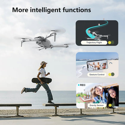 F10-1080P Wifi FPV Drone with 1080P HD Camera, Headless Mode/3D Flips, RC Quadcopter for Beginners Silver White