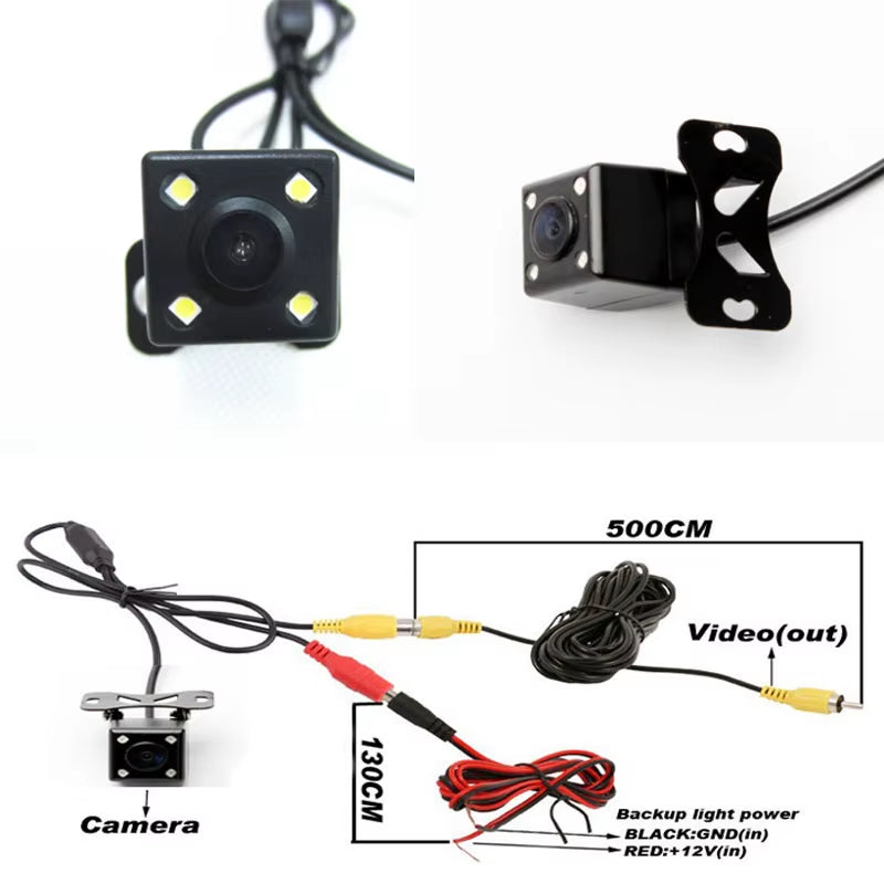 Rear View Camera Universal Backup Parking Camera Night Vision Waterproof 4 LED Camera 8 IR Camera 12 LED Camera Option