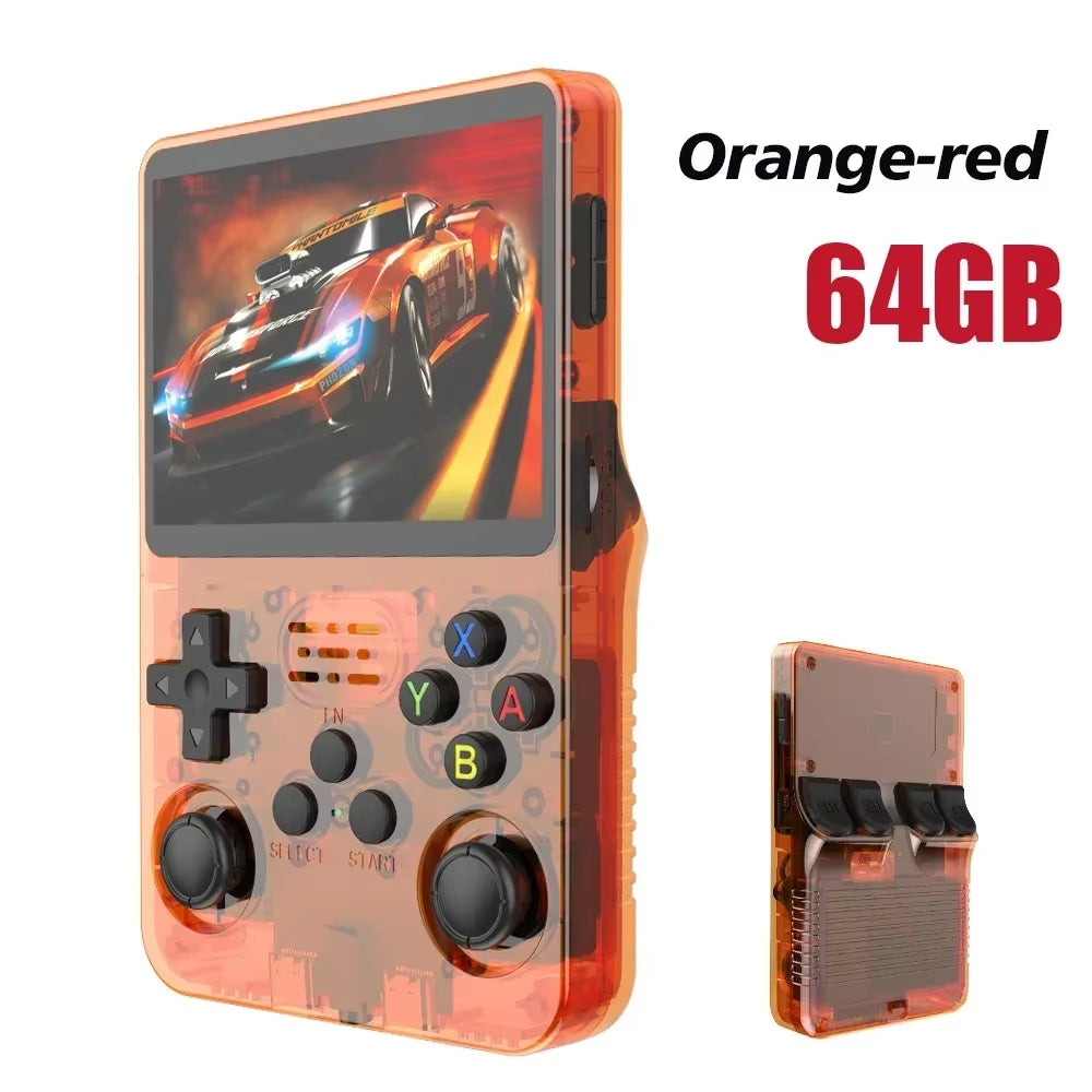 Open Source R36S R36H Video Game Console Linux System 3.5Inch IPS Screen Orange Portable Pocket Video Player 64G R36S MAX