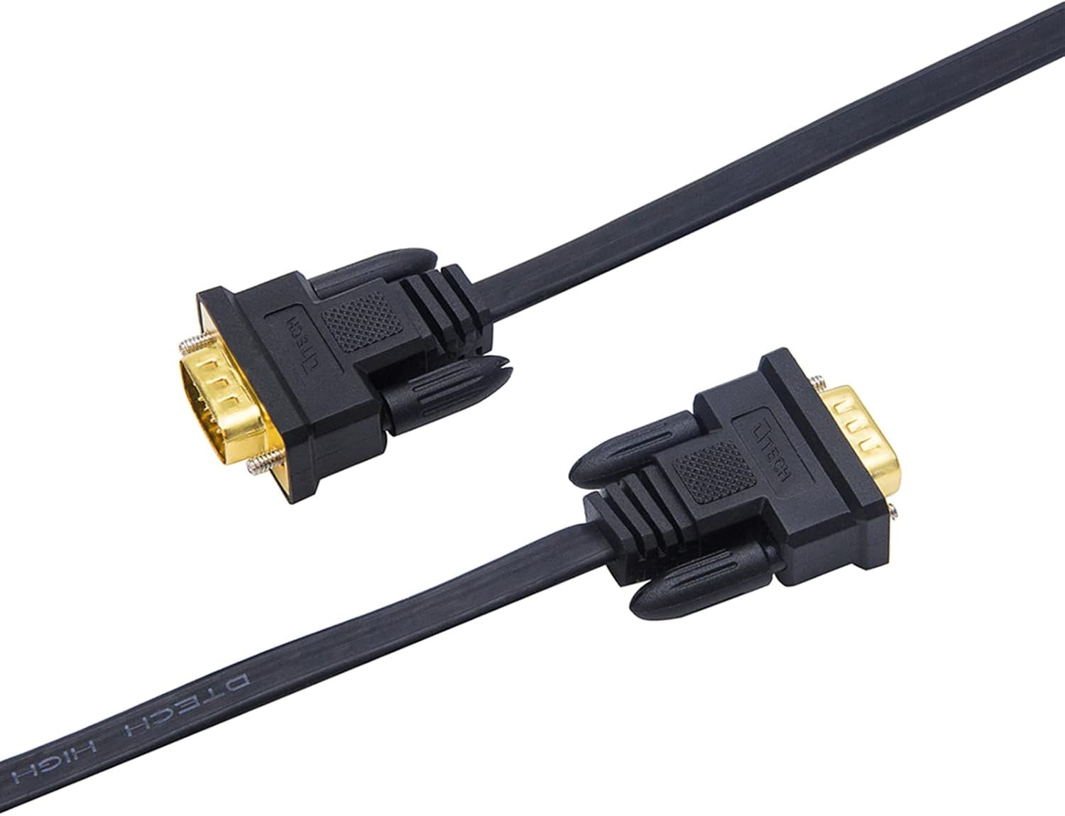 15M Ultra Thin Flat Type Computer Monitor VGA Cable Standard 15 Pin Male to Male VGA Wire 50 Feet