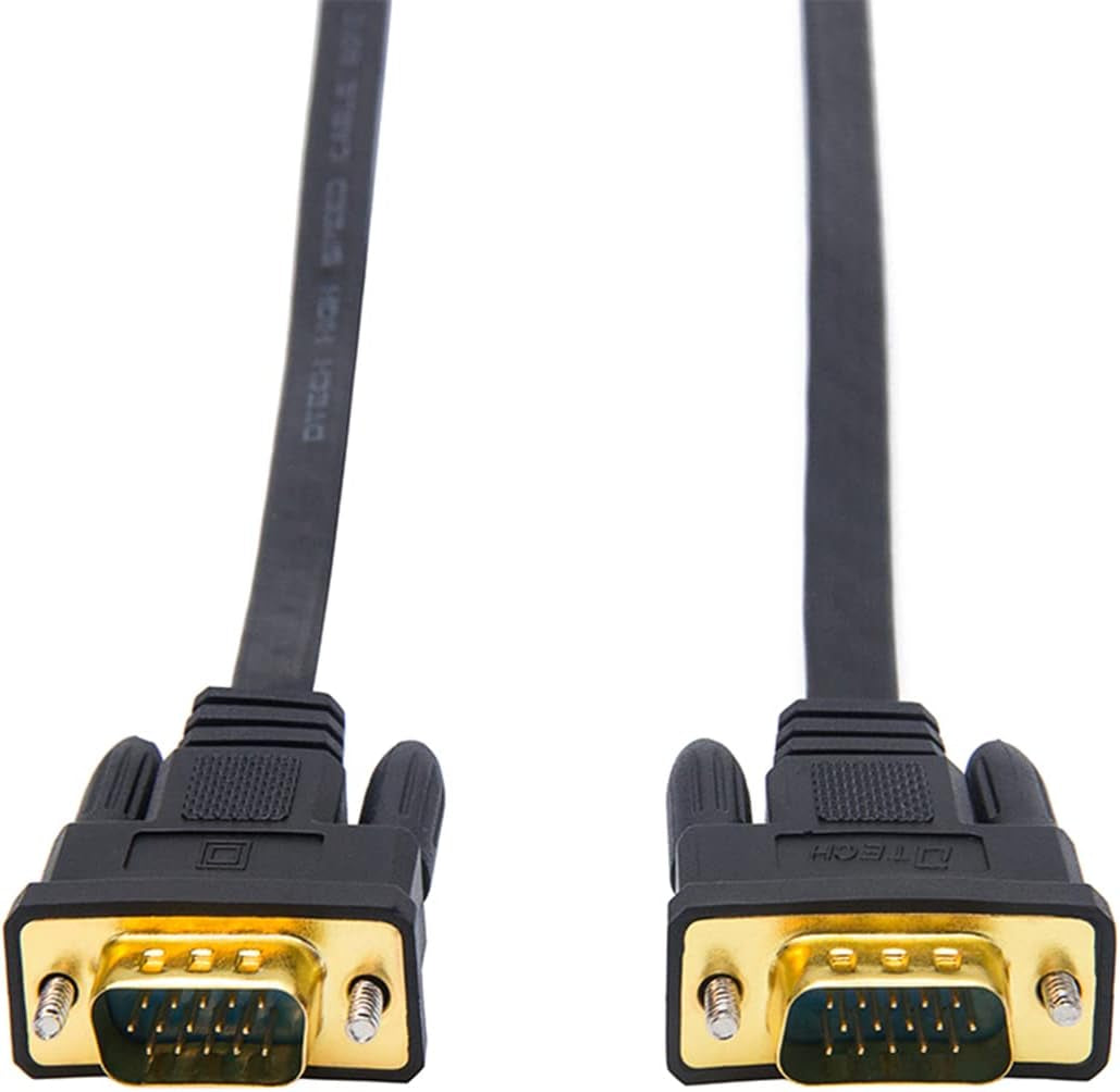 15M Ultra Thin Flat Type Computer Monitor VGA Cable Standard 15 Pin Male to Male VGA Wire 50 Feet