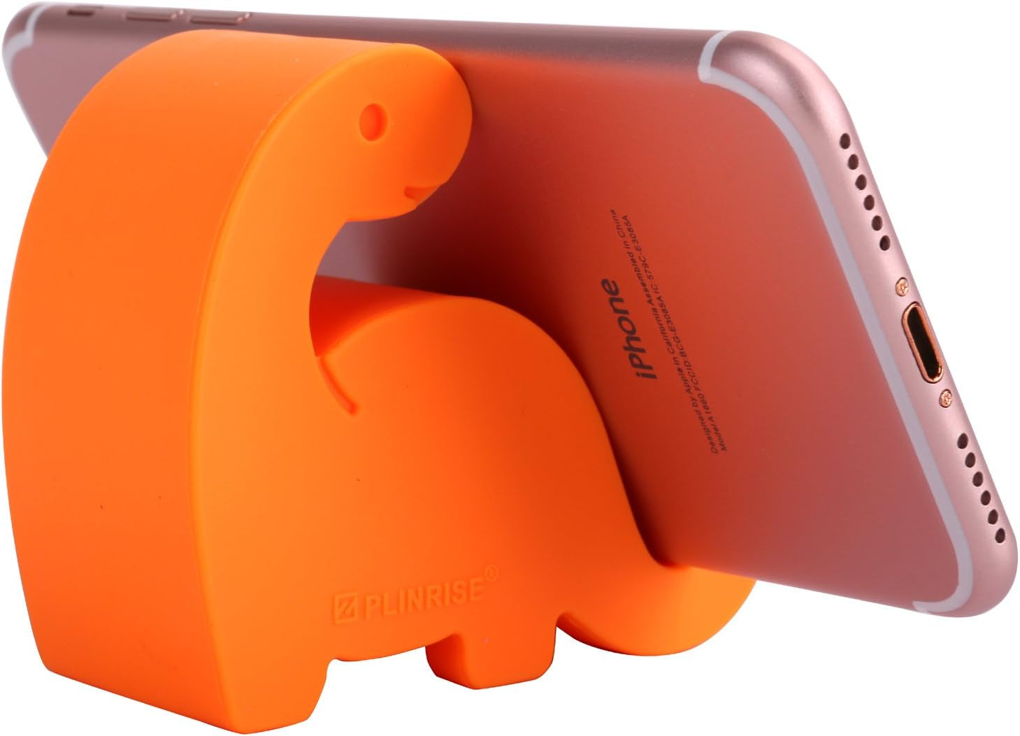 Plinrise Animal Desk Phone Stand, Update Dinosaur Silicone Office Phone Holder, Creative Phone Tablet Stand Mounts, Size:1.3" X 3.0" X 2.7" (Orange)